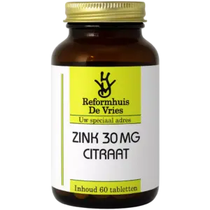 Zink 30 mg – Ondersteunt immuunsysteem, hormoonbalans & celvernieuwing | 60 tabletten