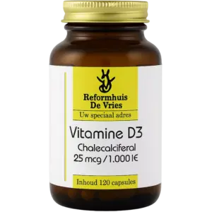 Vitamine D3 25 mcg (1000 IE) – Voor botten, spieren & immuunsysteem | 120 capsules