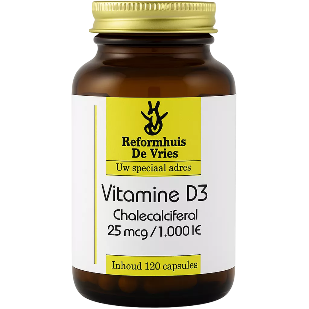 Vitamine D3 25 mcg (1000 IE) – Voor botten, spieren & immuunsysteem | 120 capsules