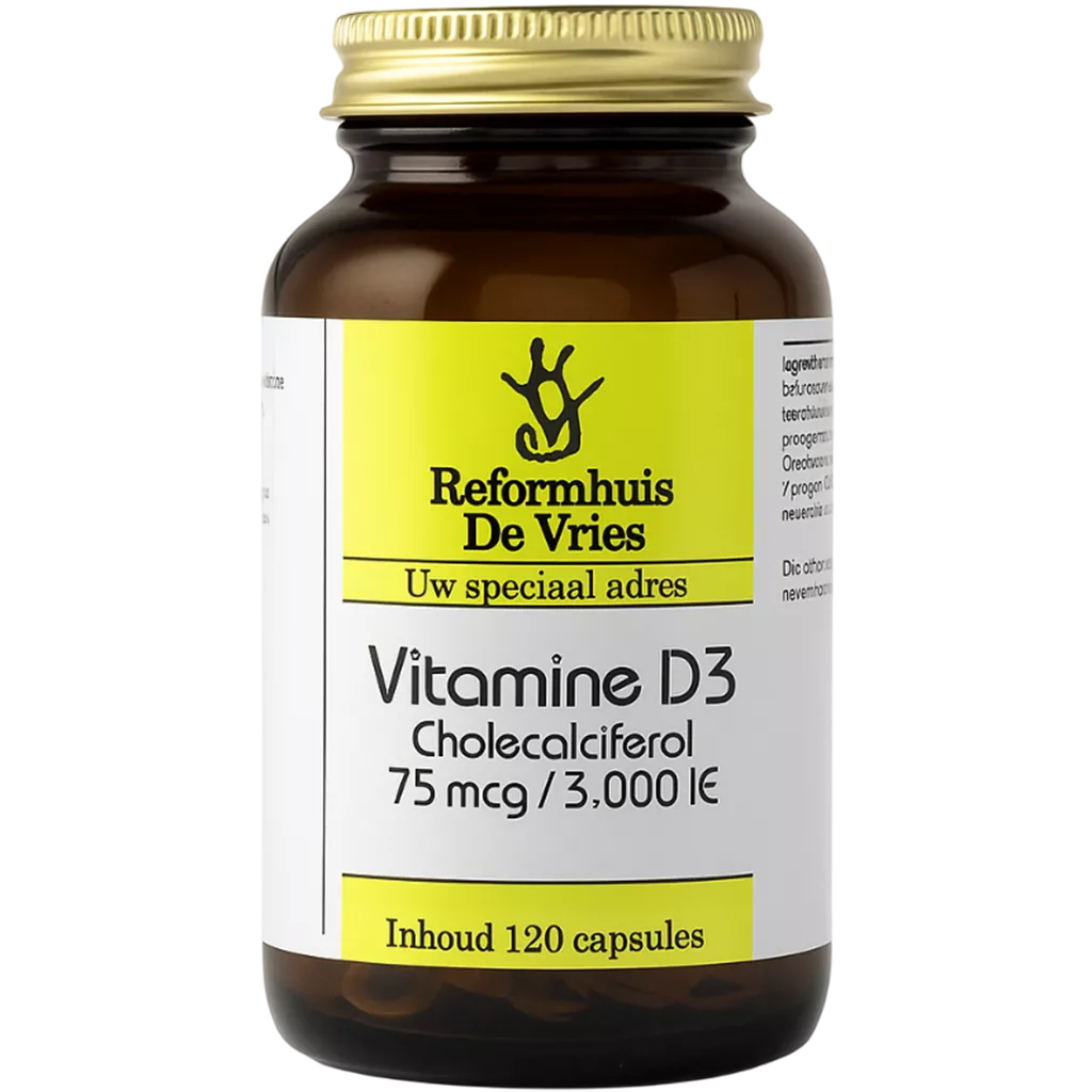 Vitamine D3 75 mcg (3000 IE) – Extra hoge dosering voor botten, spieren & weerstand | 120 capsules